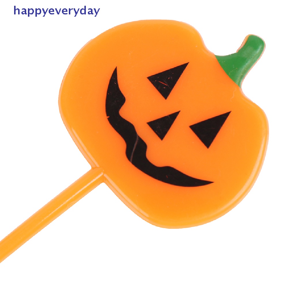 [happy] 10pcs/set Lunch Pick Halloween Buah Garpucartoon Anak Kue Dessert Pick [ID]