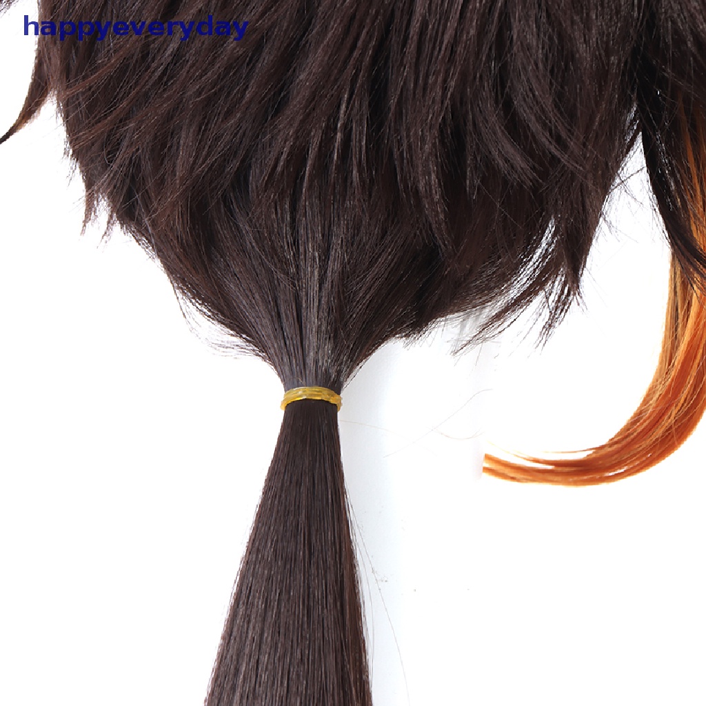 [happy] Black-brown Game Genshin Impact CustomCosplay Zhongli Cosplay Wig Rambut [ID]