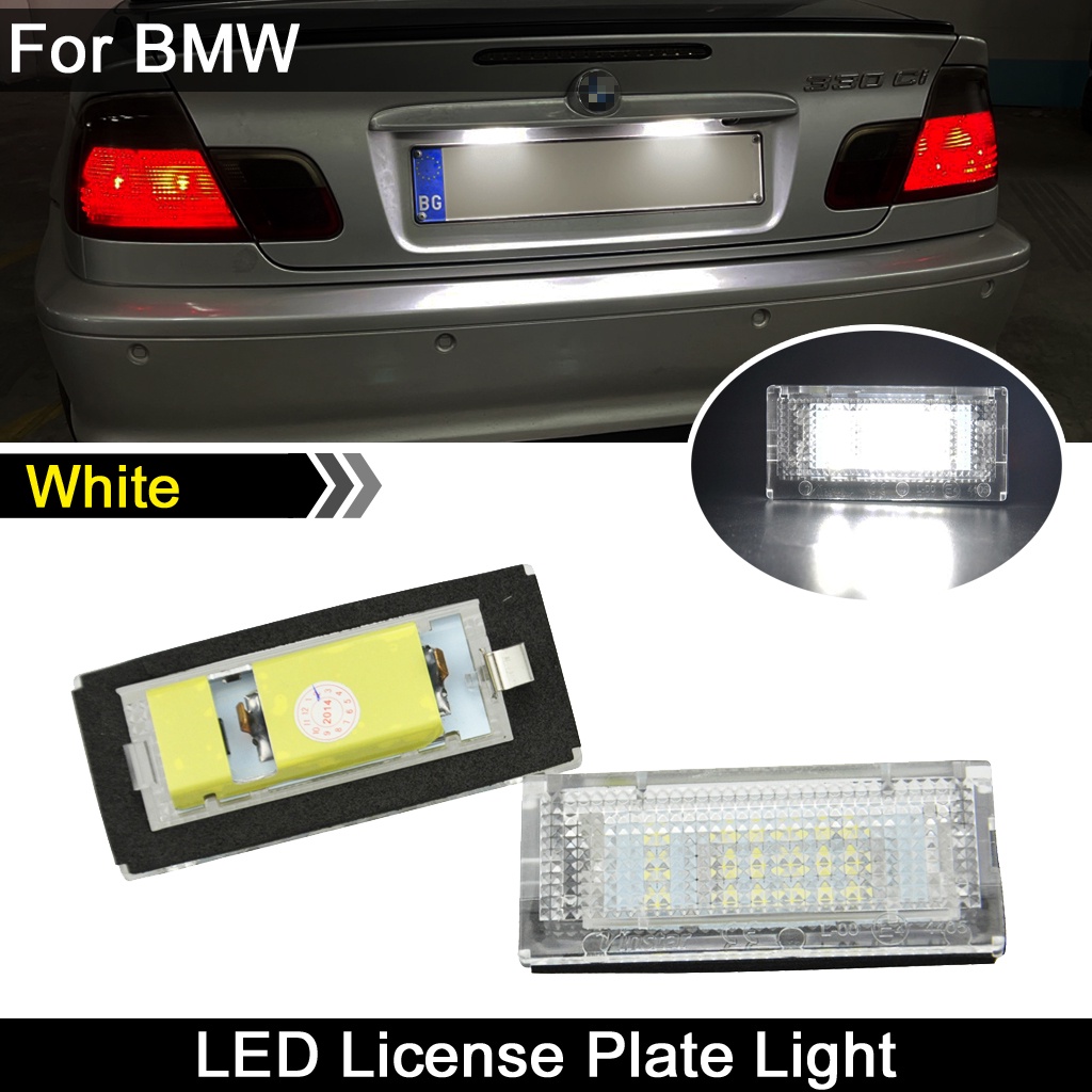 2pcs Lampu Plat Nomor Belakang Mobil LED Putih Lampu Plat Nomor Untuk BMW E46 4pintu 5pintu 1998-2005 3seri 323i 325i 328i 330i