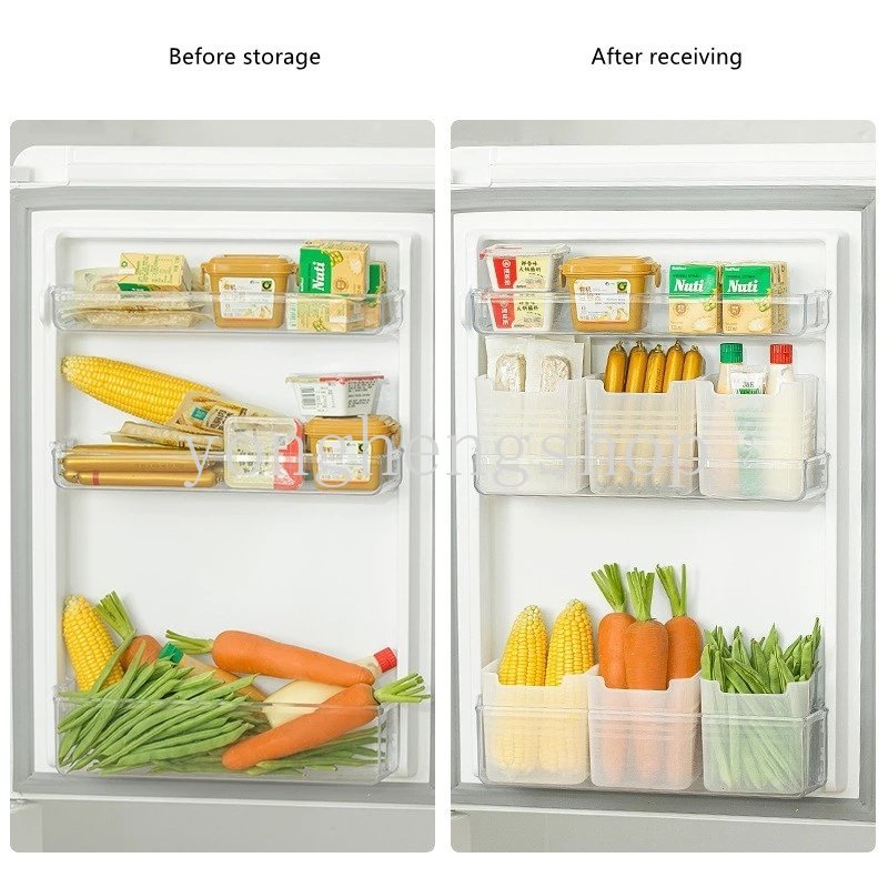 Kulkas Pintu Samping Kotak Penyimpanan Makanan Kulkas Buah Sayur Klasifikasi Kotak Pengawet Bumbu Wadah Makanan Kitchenware Storage Kitchen Organizer