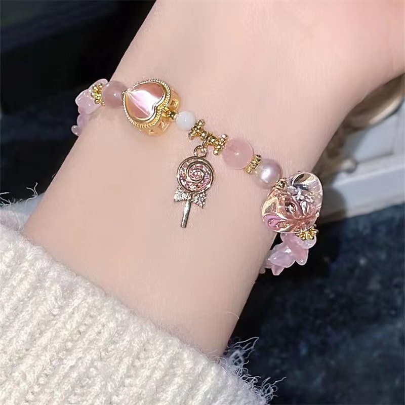 Gelang Model Hati Lollipop Bahan Alloy Korea Untuk Wanita