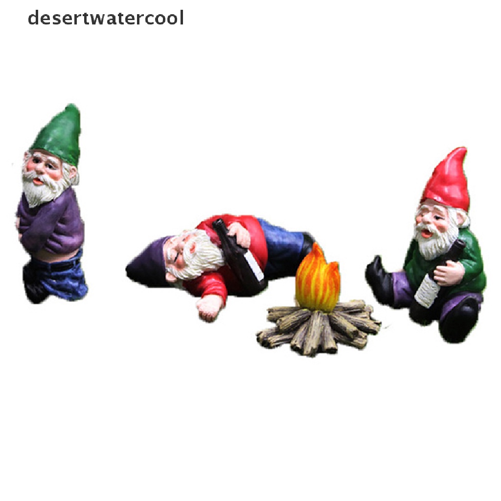 Deid FairyCome Patung Gnome Taman Mini Resin Fairy Garden Lucu Miniatur Gnomes Martijn