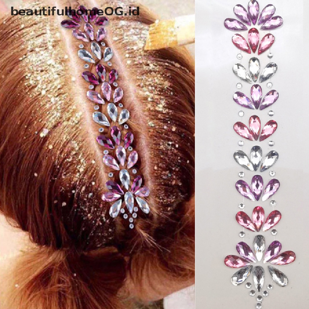 // Lebaran// 3D Crystal Voorhoofd Hoofddeksel Stiker Haar Juwelen Shiny Tijdelijke Tattoo **