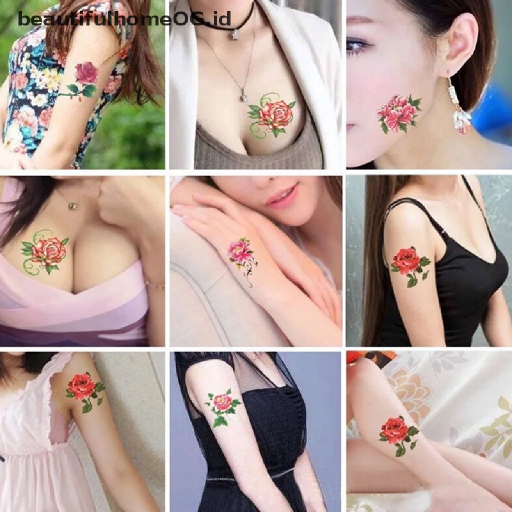 // Beauty// 66Pcs Bunga Kupu-Kupu Seni Tubuh Tato Temporer Stiker Tato Tahan Air **