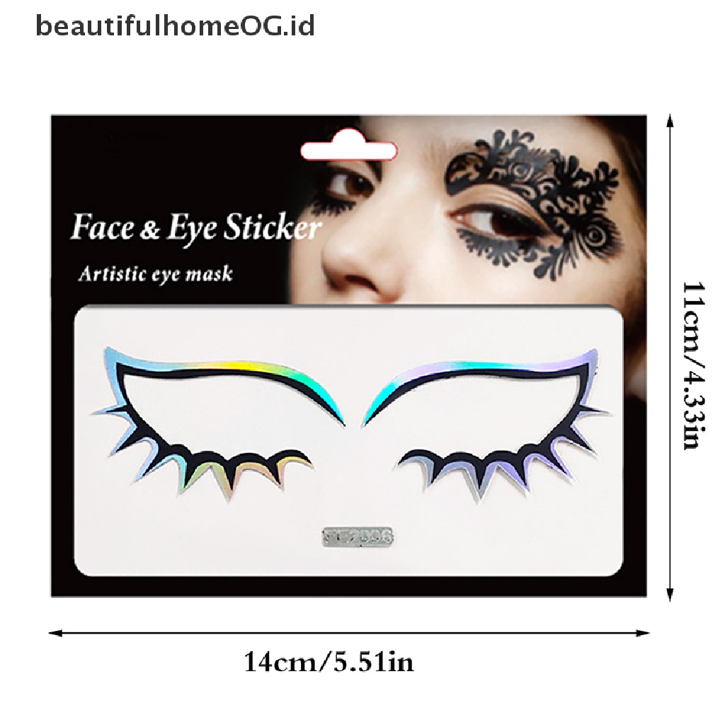 // Kecantikan// 1pasang Stiker Makeup Renda Wajah Eyeliner Laser Untuk Festival Karnaval Mata Decal **