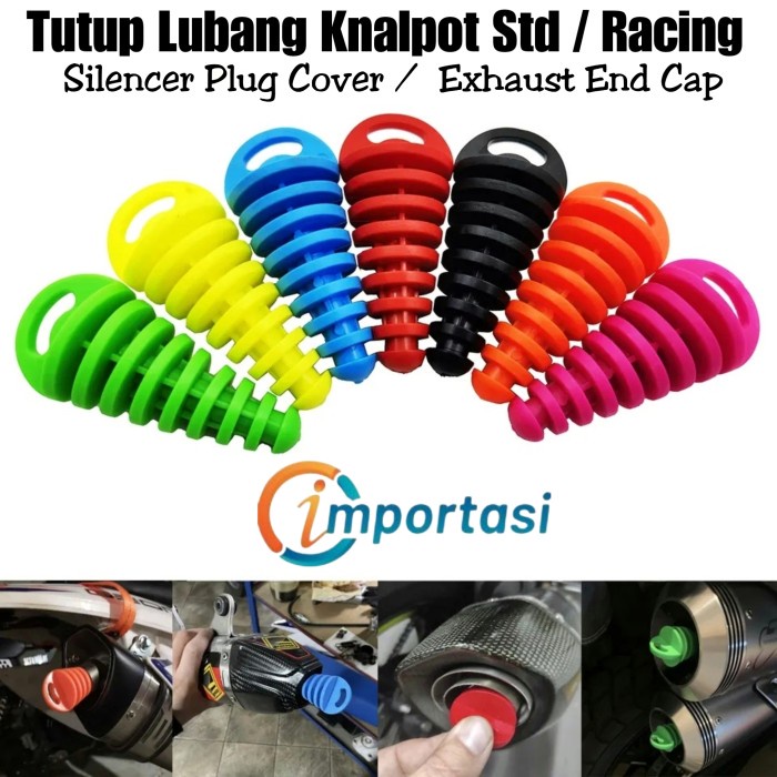 Karet Tutup Lubang Knalpot Motor Sumbat Exhaust Muffler Universal - Hitam