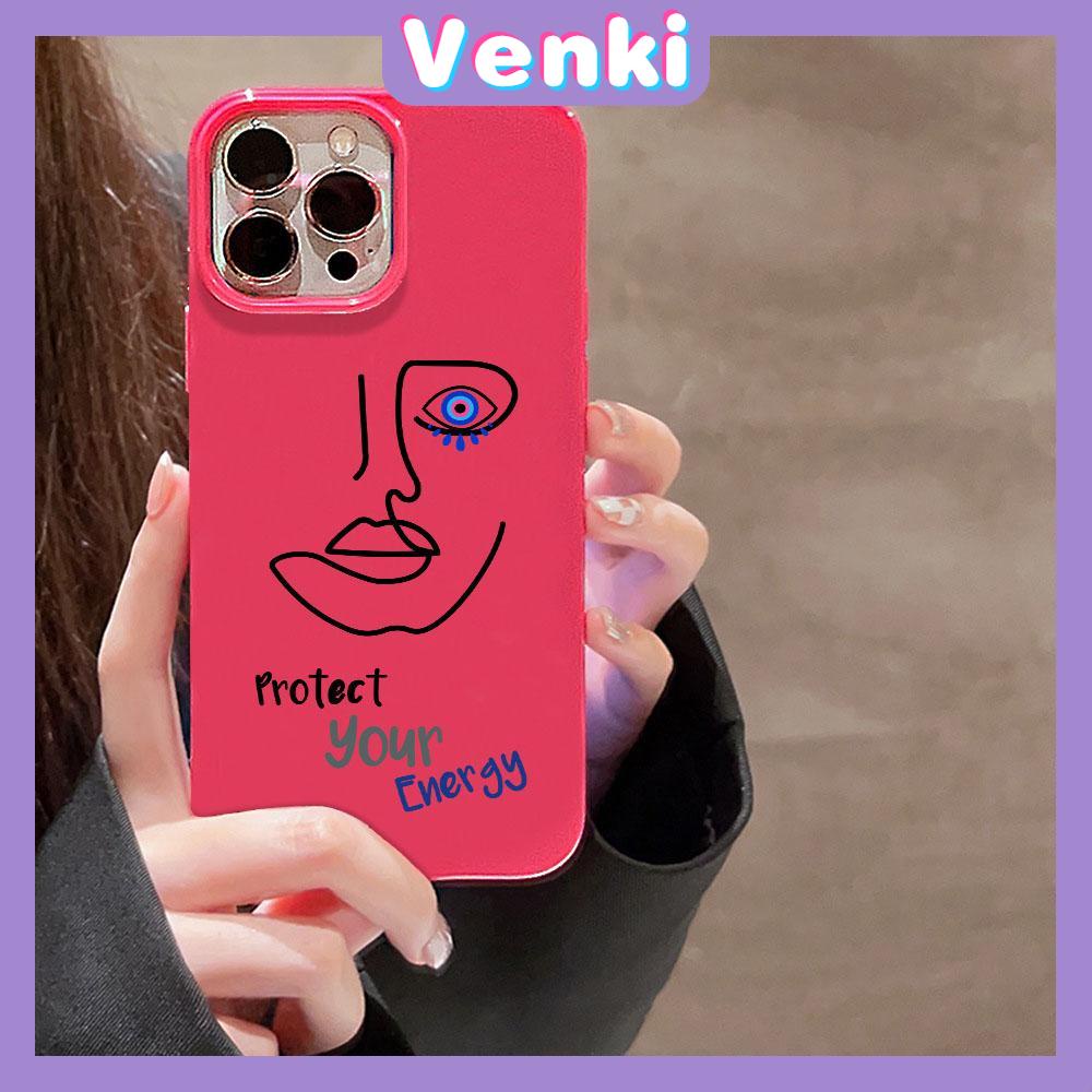 Case for iPhone 11 Soft TPU Glossy Rose Red Candy Case Trendy Line Drawing Face Camera Protection Shockproof For iPhone 14 13 12 11 Pro Max 7 8 Plus X XR