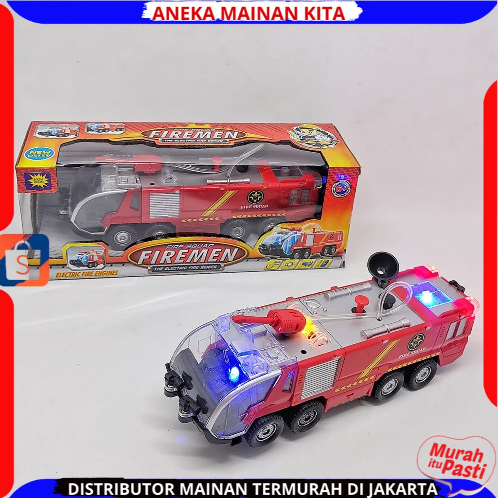 Mainan Mobil Mobilan Pemadam Kebakaran Bisa Semprot Air Fire Squad Firemen Truck SY733