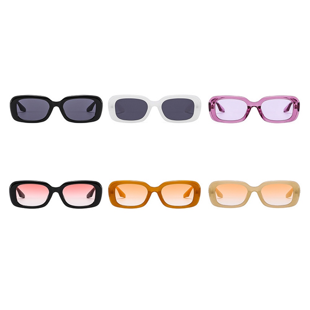 Oval Frame Gradient Color Sunglasses Trend Kacamata Retro Anti-Uv Eyewear