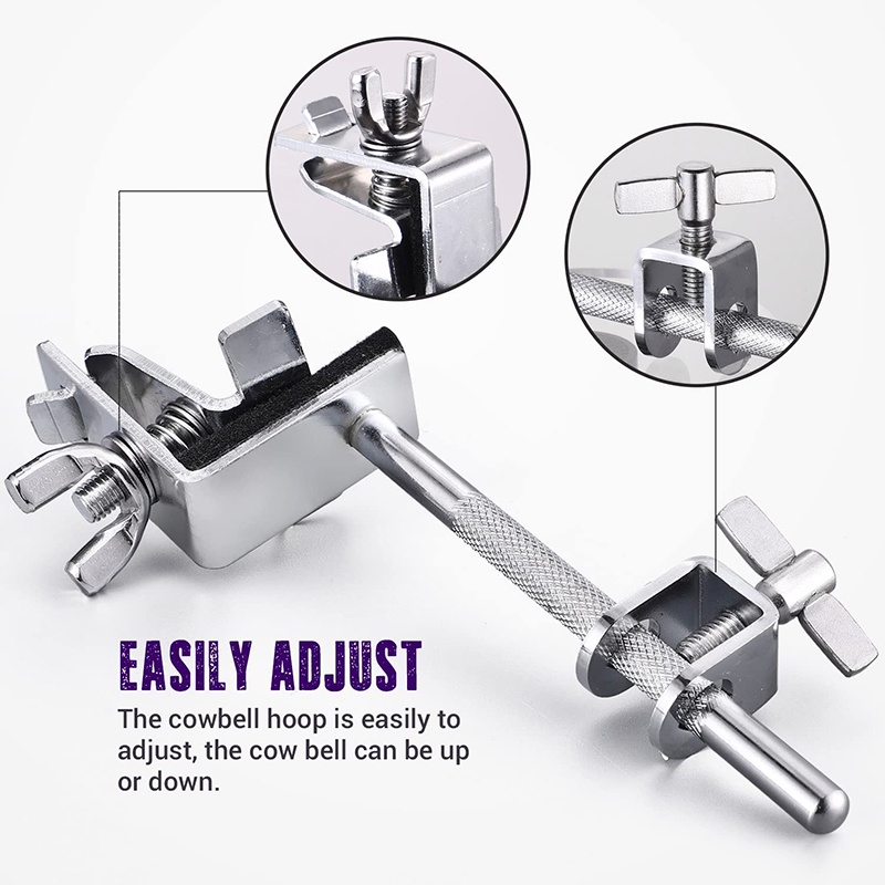 [AYBX] Klip Cowbell Adjustable Standard Drum Cowbell Bracket Untuk Bass Drum Ring Drum Handdrum Hardware