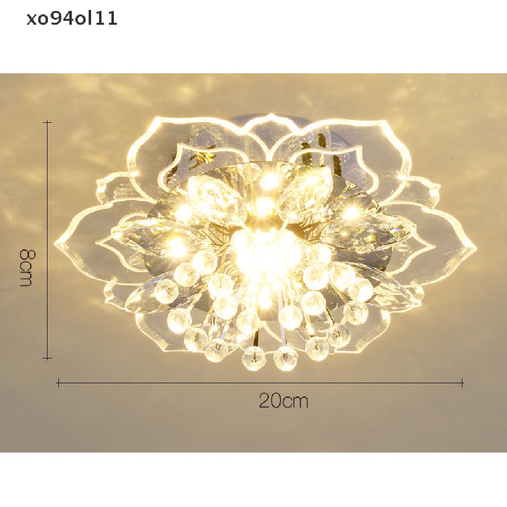 Xo 20cm 9W Modern Crystal LED Fitting Lampu Plafon Lorong Pendant Lamp Chandelier  Ol