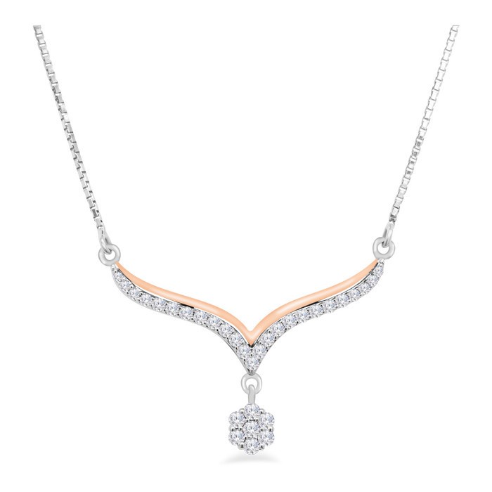 Flower on Whale Tail Necklace (L) AORA 3CL31