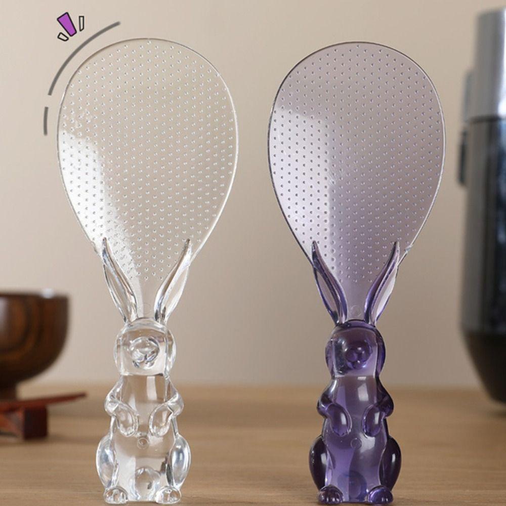 [Elegan] Sendok Nasi Transparan Standable Alat Masak Rabbit Plastic Crystal Seasoning Spoon