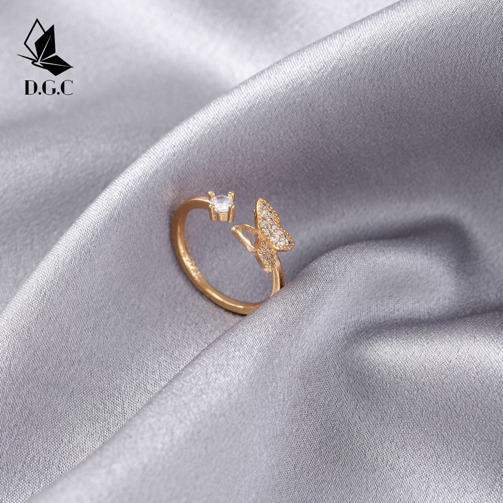 ♥✅COD✨Cincin Titanium Wanita Korea Bisa Disesuaikan Fashion Aksesoris Cincin Model Terbuka Perhiasan Emas D677