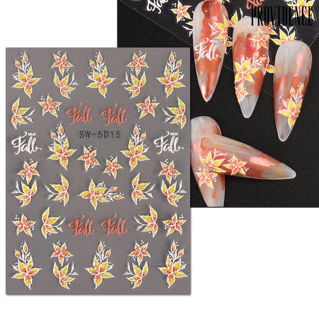 Providence Nail Art Stiker Tiga Dimensi 5D Relief Perekat Diri Tidak Luntur DIY Musim Semi Musim Panas Bunga Matahari Pola Bunga Manikur Stiker Salon Kuku Pasokan