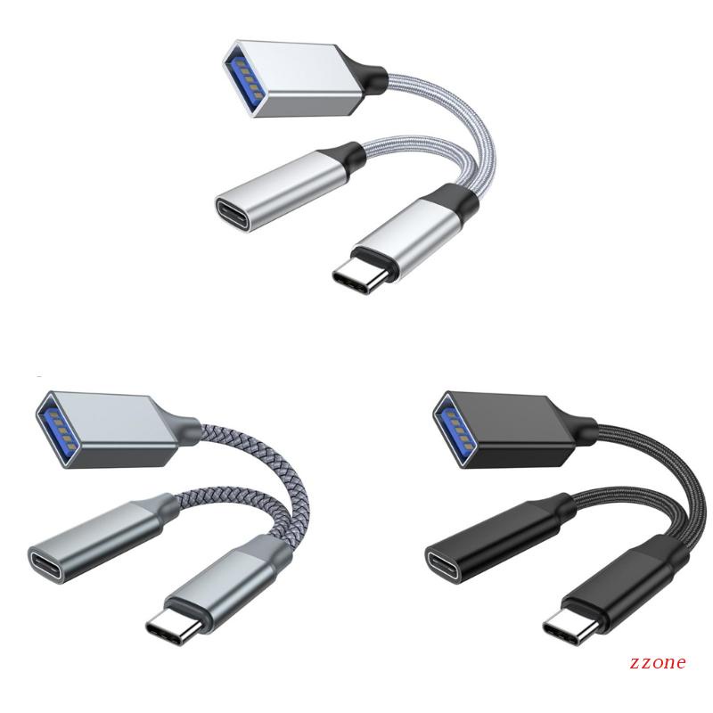 Zzz USB C OTG, Adaptor Telepon USB C 2.0 Charging-Port Dengan Adaptor 10WPD Cocok Untuk Hp Laptop