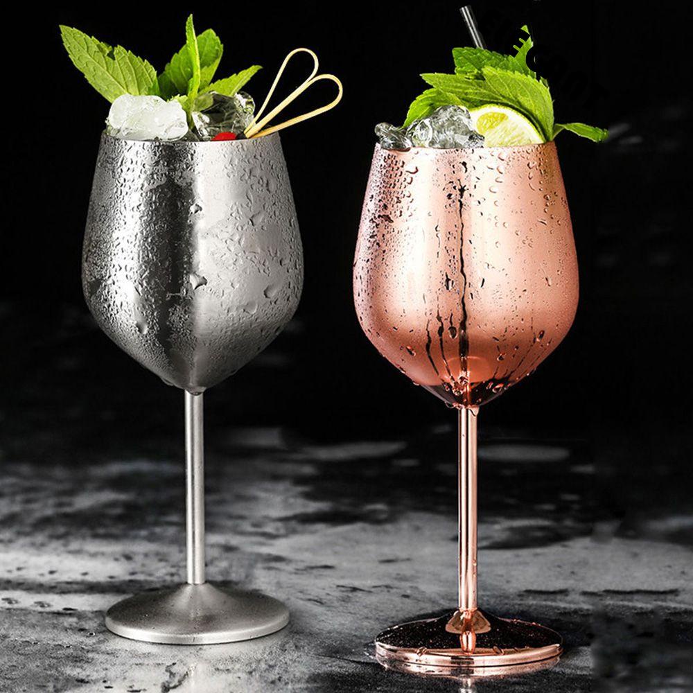 [Elegan] Cangkir Wine Stainless Steel Tahan Lama High Quality Drinkware Juice Goblets Drink Red Wine Barware Alat Bar