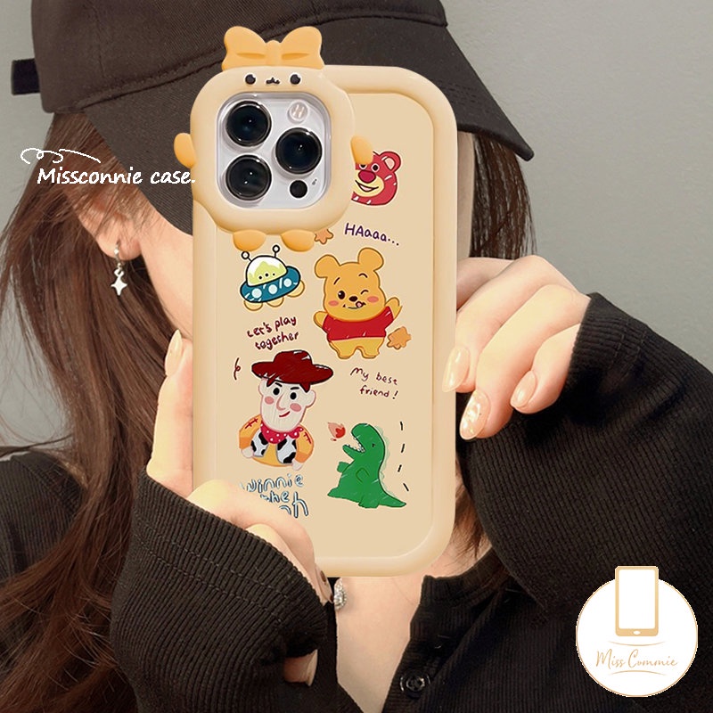 Realme C35 C12 C25 C31 C33 C25Y C11 C25s 9i 58pro 8 9 Pro+9 C15 C30 C21 C20 C21Y 7i 7 5s 5i 6i C17 C3 Cute Monster Kecil Dinosaurus Ikatan Simpul Little Monster Lens Couple Case