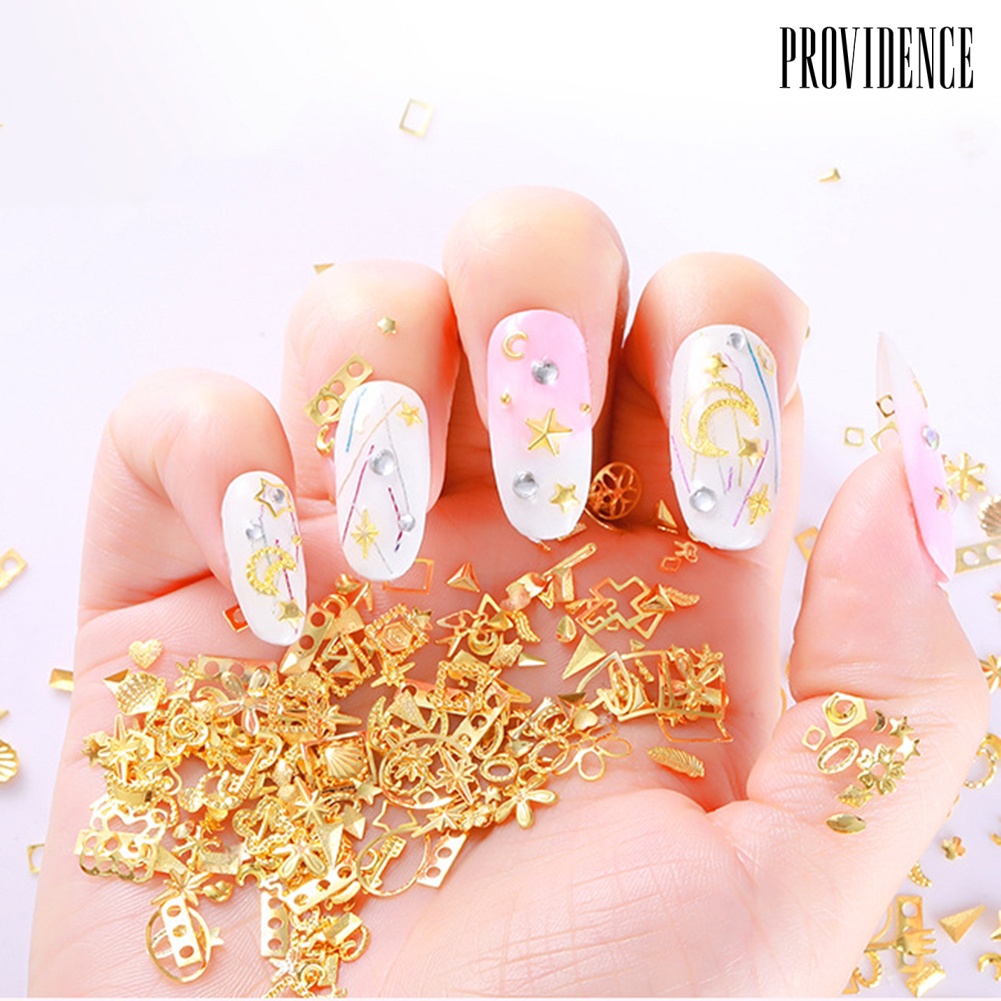 Providence 3D Metalik Metal Rivet Jantung Bulan Bintang Nail Tips Dekorasi Manicure Tools