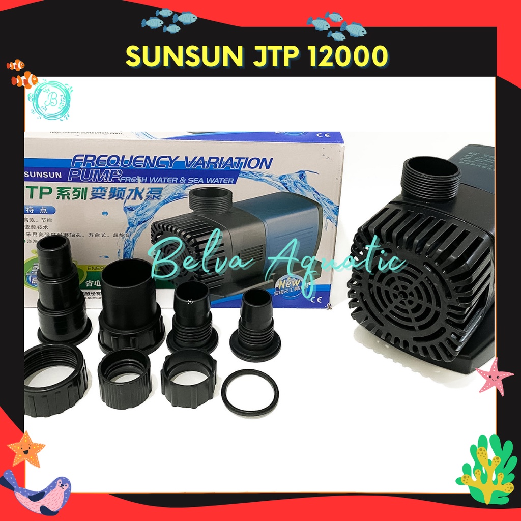 Sunsun JTP 12000 Low Watt Hemat Listrik Pompa Air Celup Kolam Ikan Koi Hidroponik Submersible Water Pump