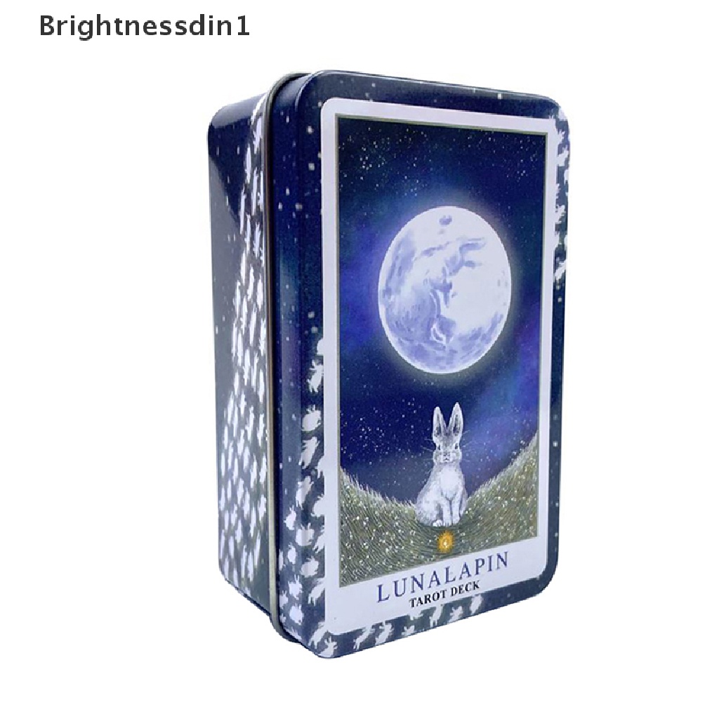 [Brightnessdin1] Kartu Tarot Lunalapin Kotak Besi Ramalan Deck Kartu Permainan Pesta w/Butik Manual