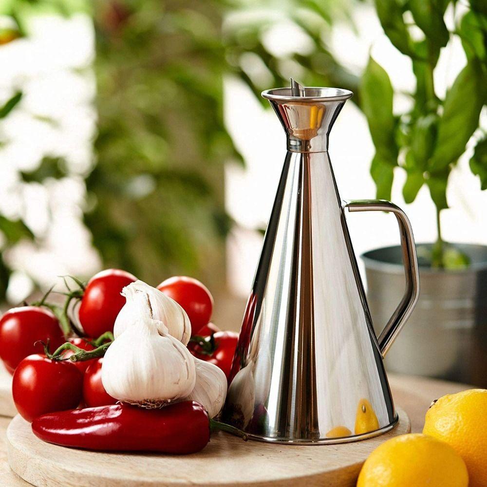 [Elegan] Dispenser Minyak Mudah Dibersihkan Bumbu Stainless Steel Anti-Tetes Anti Bocor Tuangan Cerat Wadah Bumbu