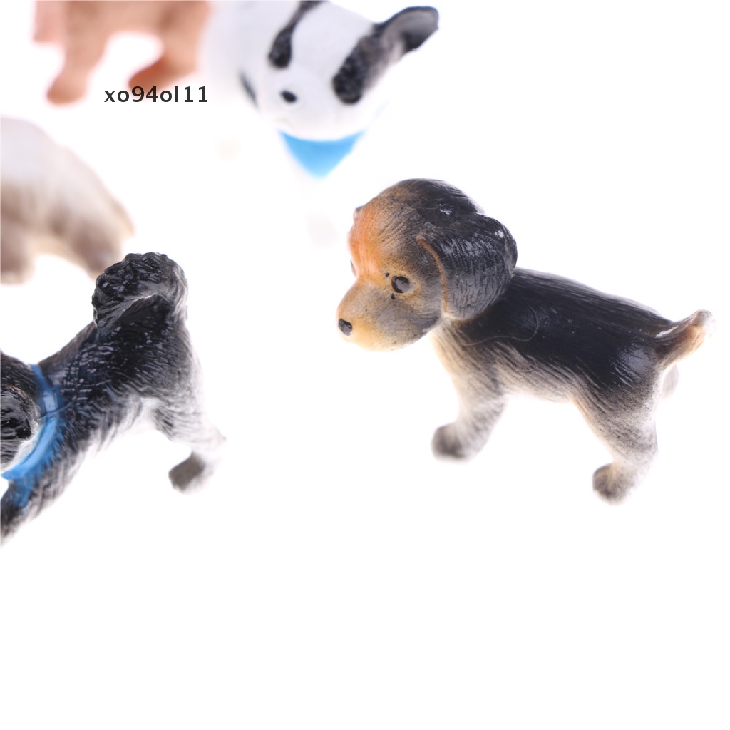 Xo 6Pieces Kawaii 3D Resin Anjing Miniatur Dekorasi Kerajinan DIY Untuk Ornamen Rumah Boneka OL