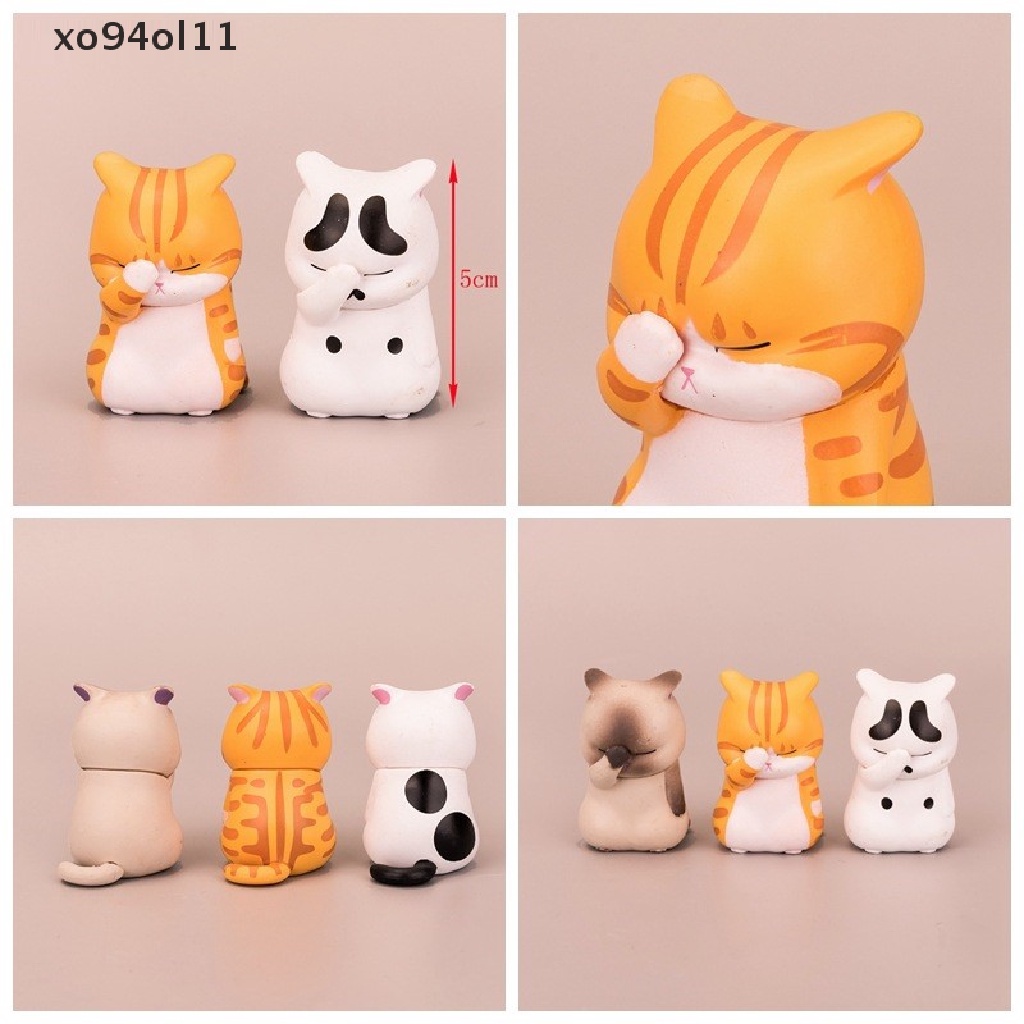 Xo Ornamen Kucing Lucu Kawaii Room Decor Action Doll Miniatur Patung Pajangan OL