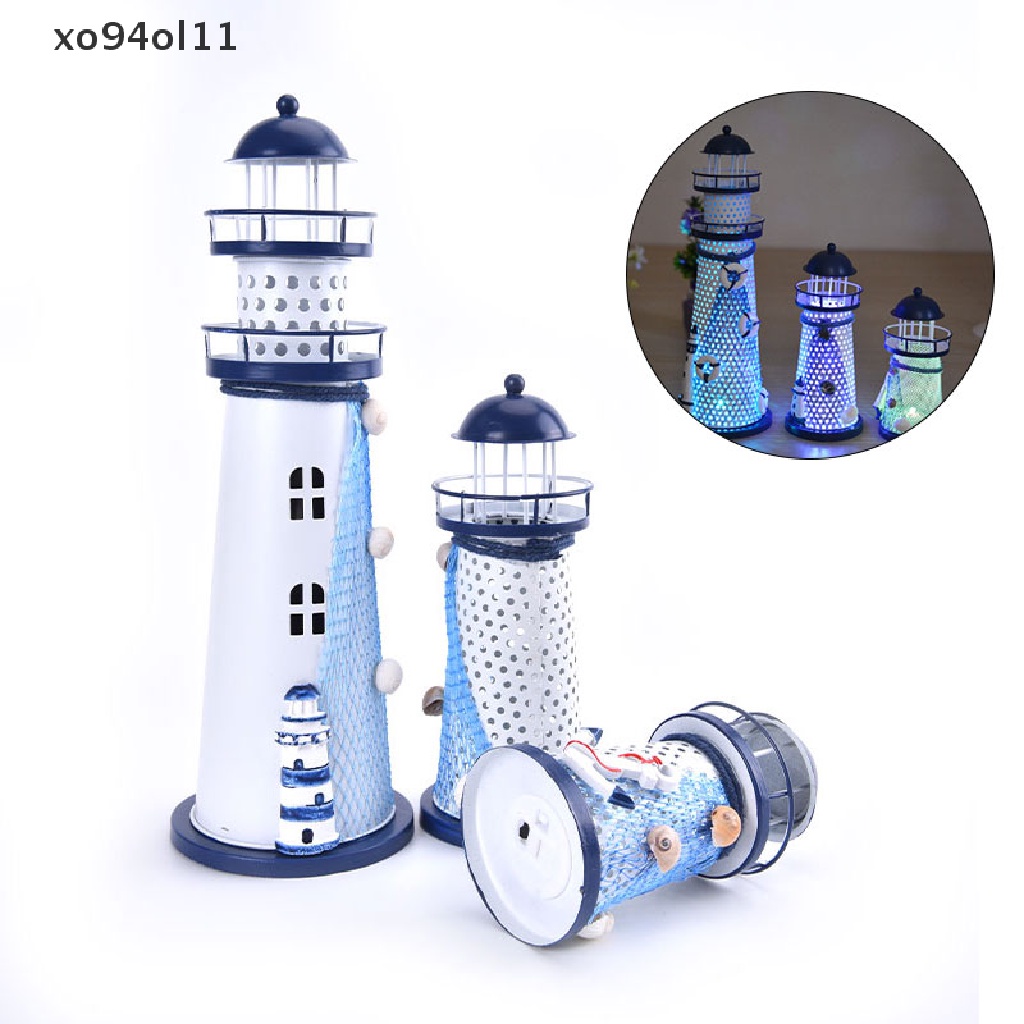 Xo Ocean Flash Mercusuar Jaring Ikan Bintang Laut Shell Ornamen Menara Beacon Metal OL