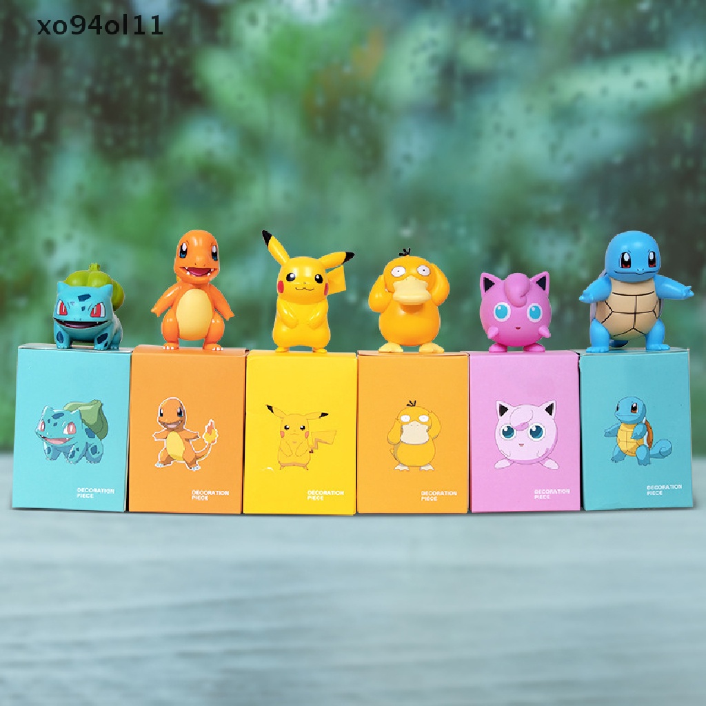 Xo Pikachu Bulbasaur Charmander Squirrel PVC Anime Action Figure Model Boneka Mainan OL