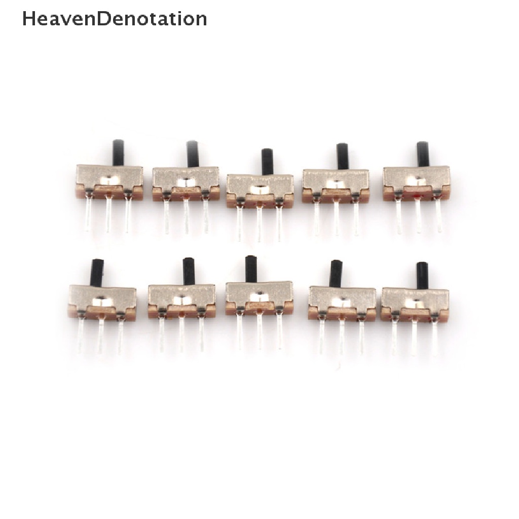 [HeavenDenotation] 10pcs 2posisi 4mm SPDT 1P2T 3pin PCB Panel Saklar Slide Vertikal HDV