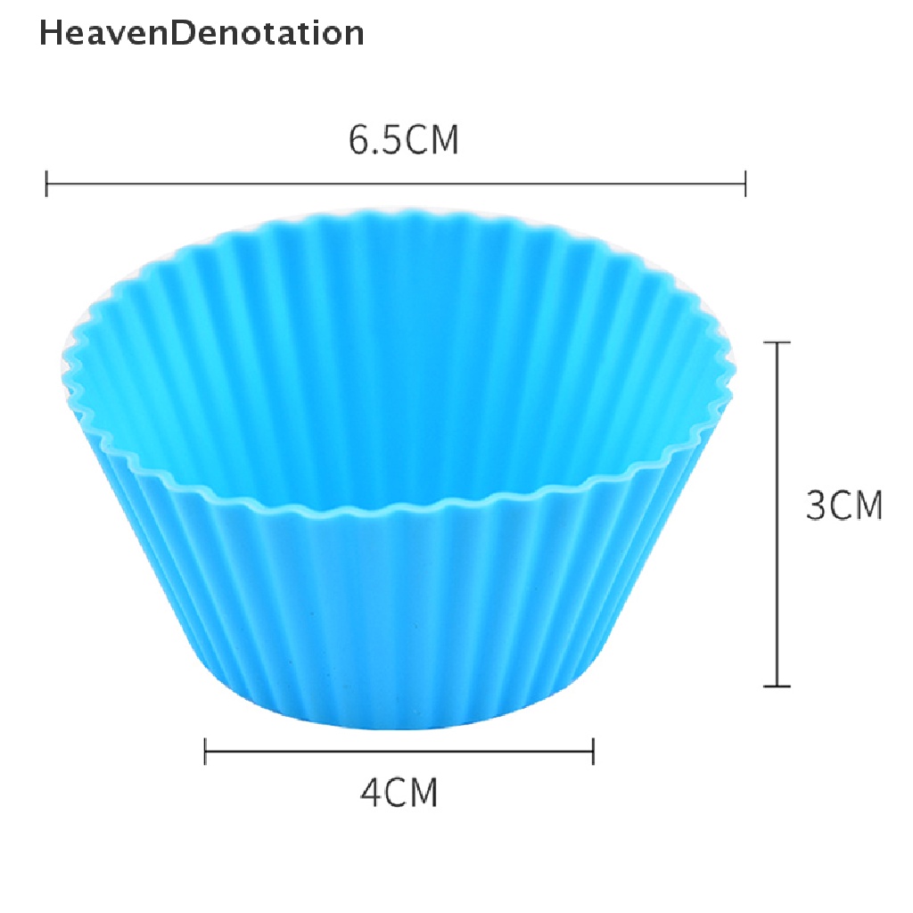 [HeavenDenotation] 5pcs Cetakan Silikon Bulat Cupcake Muffin Cup Baking Cookies Egg Tart Jelly Mold HDV