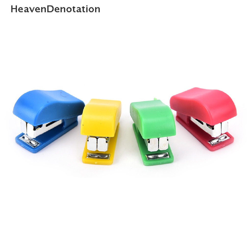 [HeavenDenotation] Stapler Dokumen Kertas Kartun Kantor Siswa Sekolah Rumah Rumah Mini Dengan Staples Set HDV