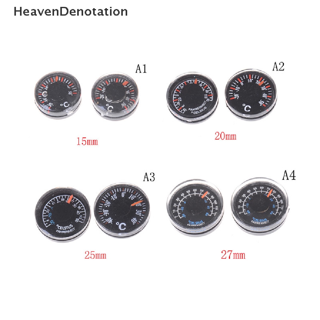 [HeavenDenotation] 1pcs Termometer Plastik Bulat 15mm 20mm 25mm 27mm HDV