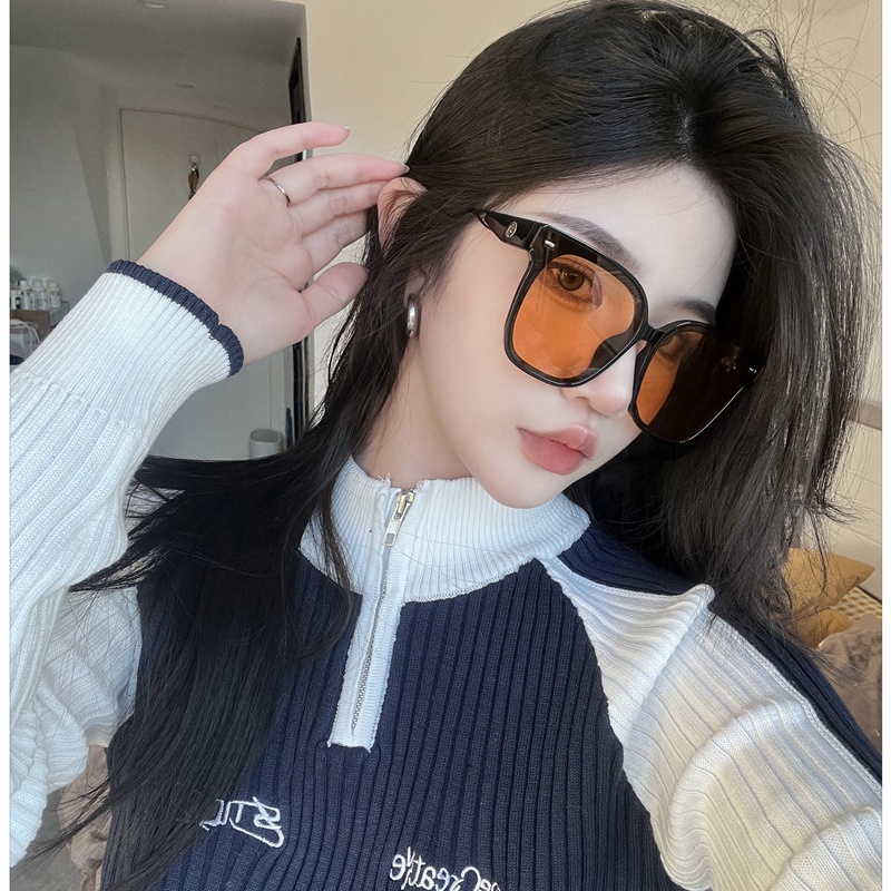 (YUZHU) Korean Fashion Oversized Square Frame Sunglasses Kacamata Hitam Anti Sinar UV Untuk Wanita