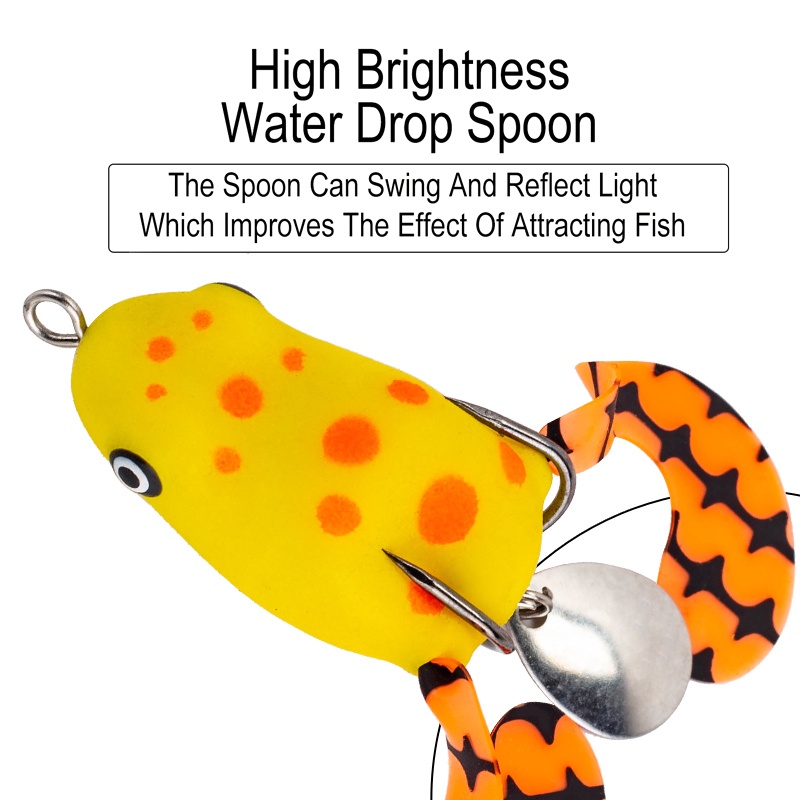 1pcs Topwater Umpan Kodok Buatan Lembut 4cm/7.5g Plastik Memancing Snakehead Toman Casting Lures 2kait Jump Frog Casting Bait Untuk Air Tawar Air Asin