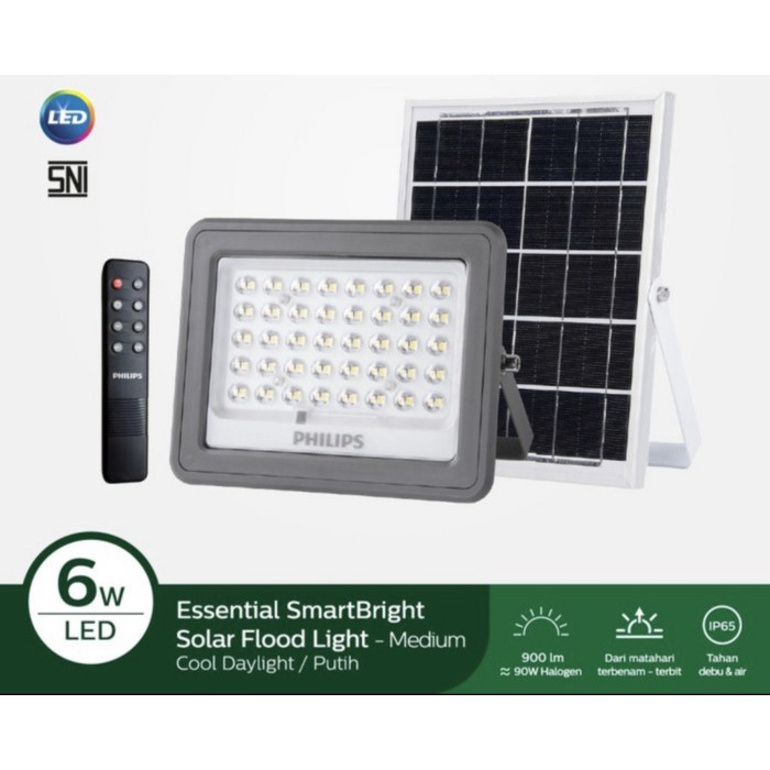 PHILIPS Lampu Sorot Solar BVC080 Floodlight LED 900 Tenaga Surya IP65 BVC