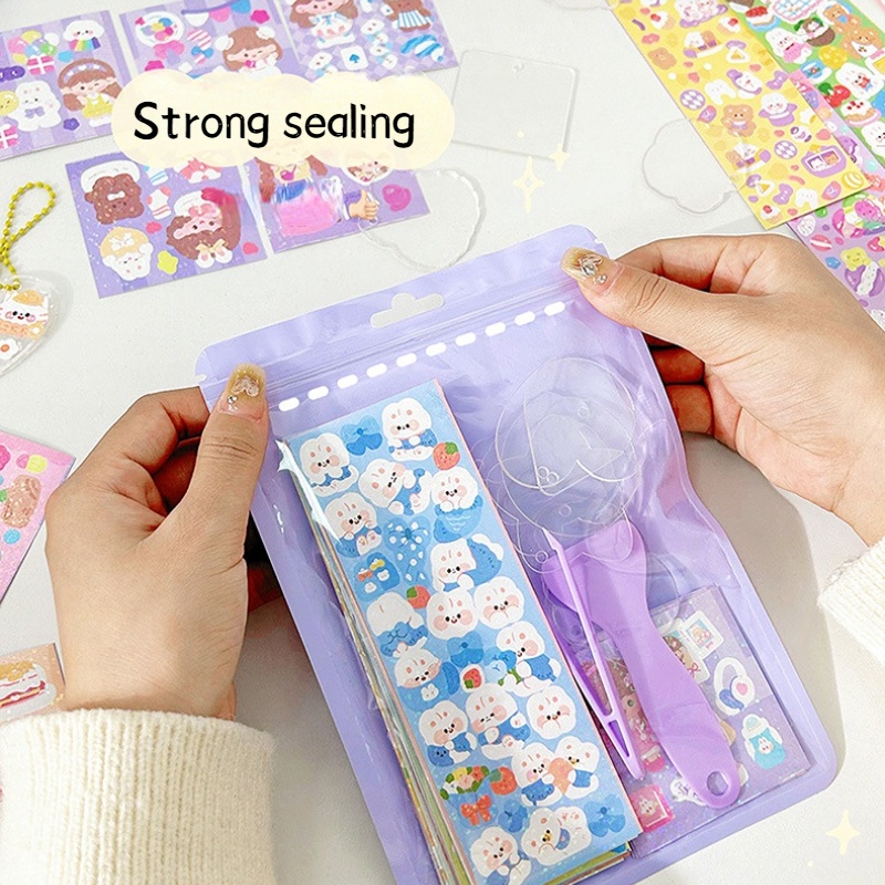 23 /58 /124/148pcs Kawaii Goo Card Set PET Tahan Air DIY Stiker Tidak Berulang Untuk Jurnal Scrapbook Tangan Akun Dekorasi Stiker Alat Bahan