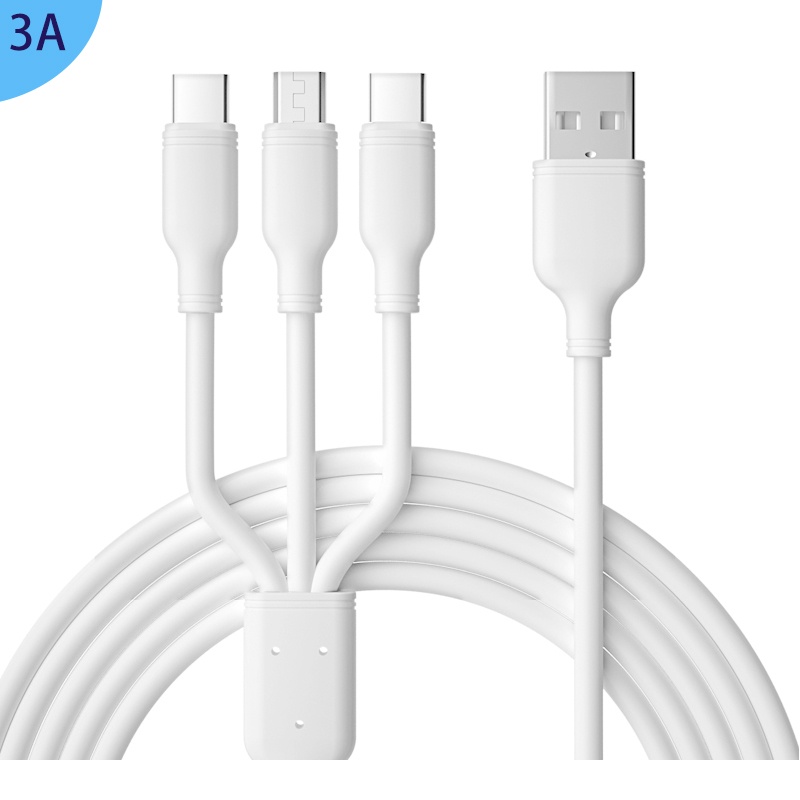 Kabel PVC Pengisian Cepat 3in1 Kabel USB Charging Universal Kabel USB Multifungsi Untuk iPhone Sumsang