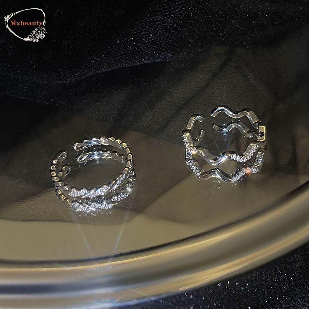 Mxbeauty Cincin Terbuka Wanita Elegan Jepang Mini Pesta Mewah Keren Perhiasan Fashion