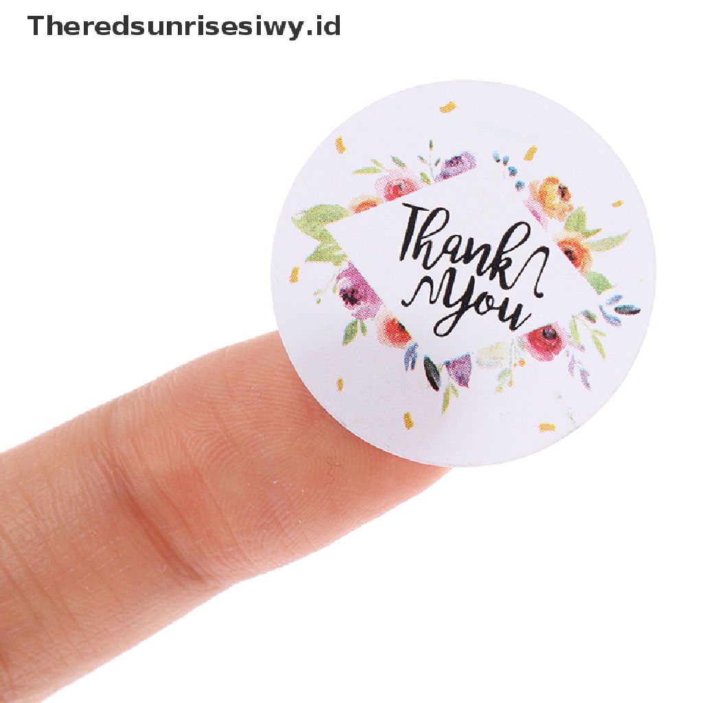 # Kado Mom &amp; PAPA DIY # 500pcs/roll round floral thank you ers Untuk Label Segel Paket~