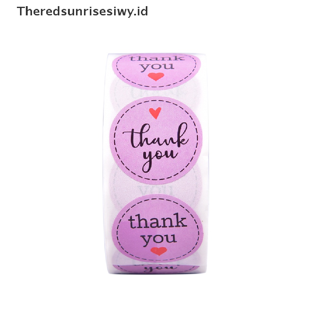 # Kado Mom &amp; PAPA DIY # 500pcs Stiker Thank You Label Segel Stiker Label Bulat Untuk Dekorasi Kado~