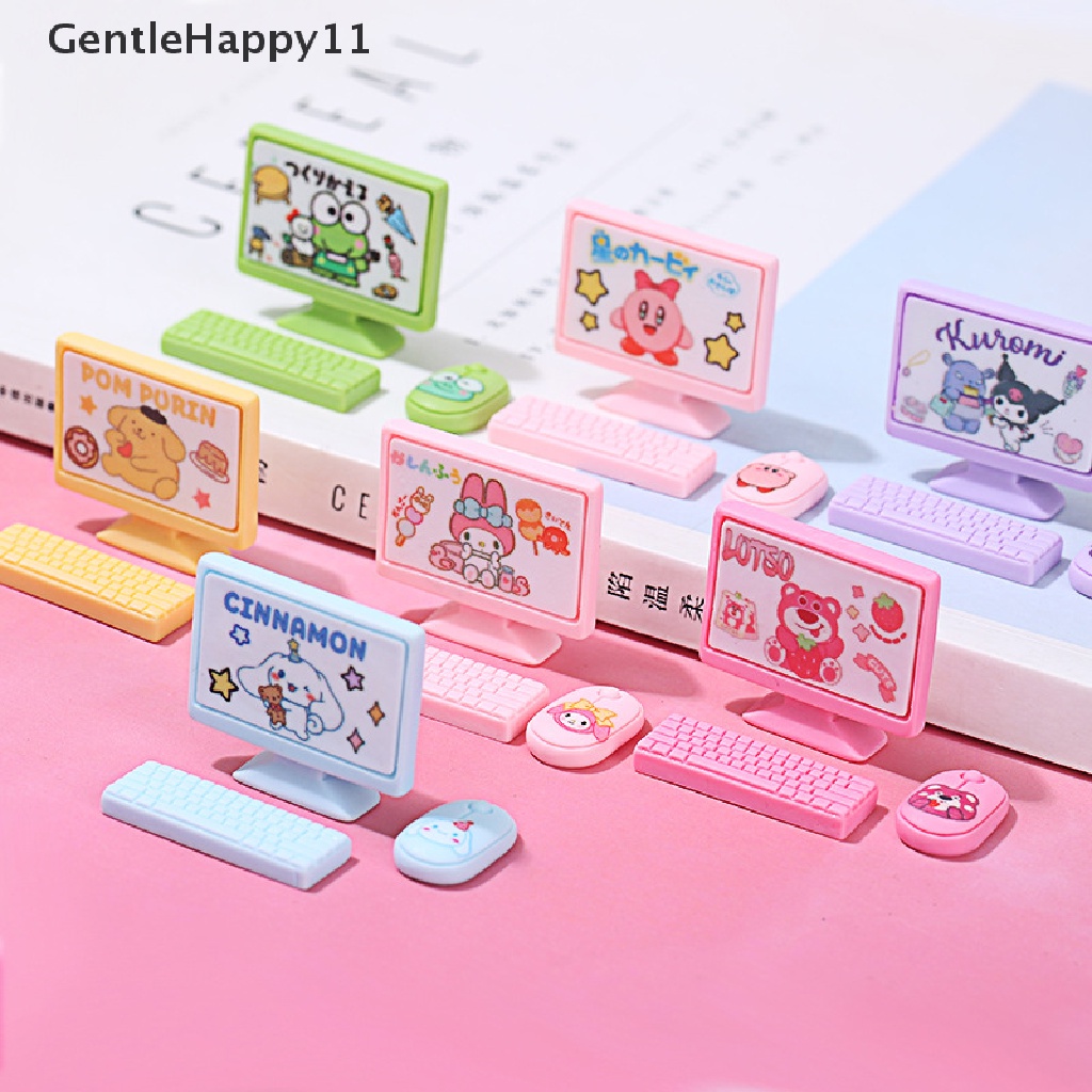 Gentlehappy Rumah Boneka Miniture monitor keyboard mouse set Dekorasi Aksesoris Mainan id