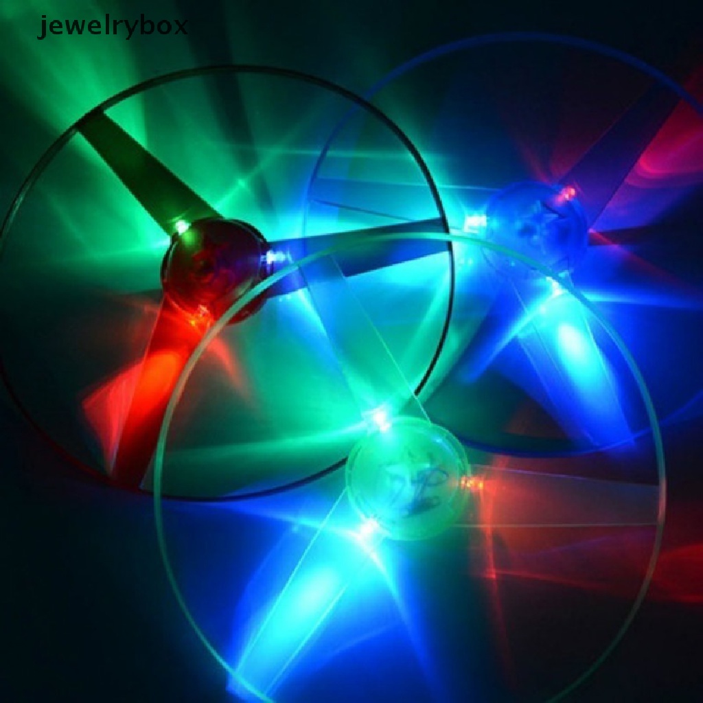 [jewelrybox] Lucu Spinning Flyer Luminous Flying UFO LED Light Handle Flash Flying Toys Butik