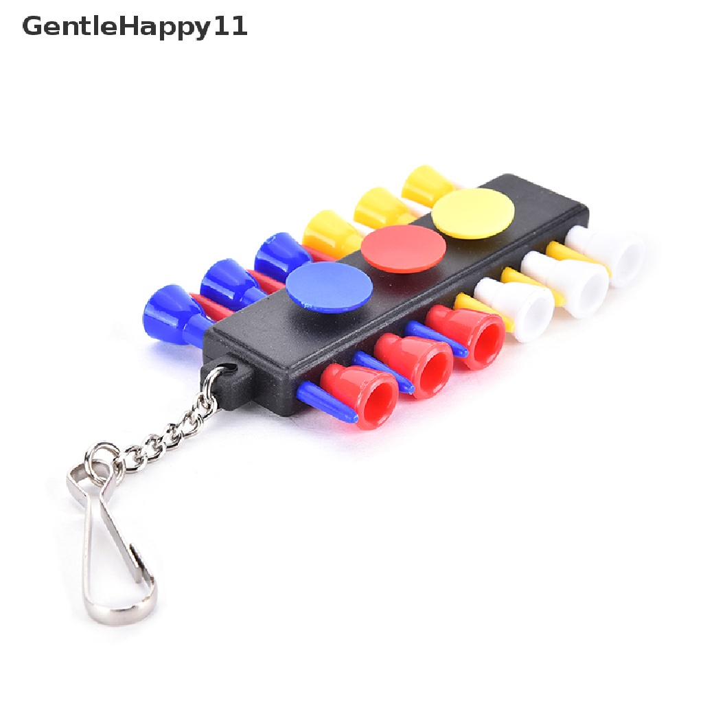 Gentlehappy 1x Golf Tee Holder Carrier Dengan 12buah Tee Plastik w 3buah Penanda Bola w 1gantungan Kunci id