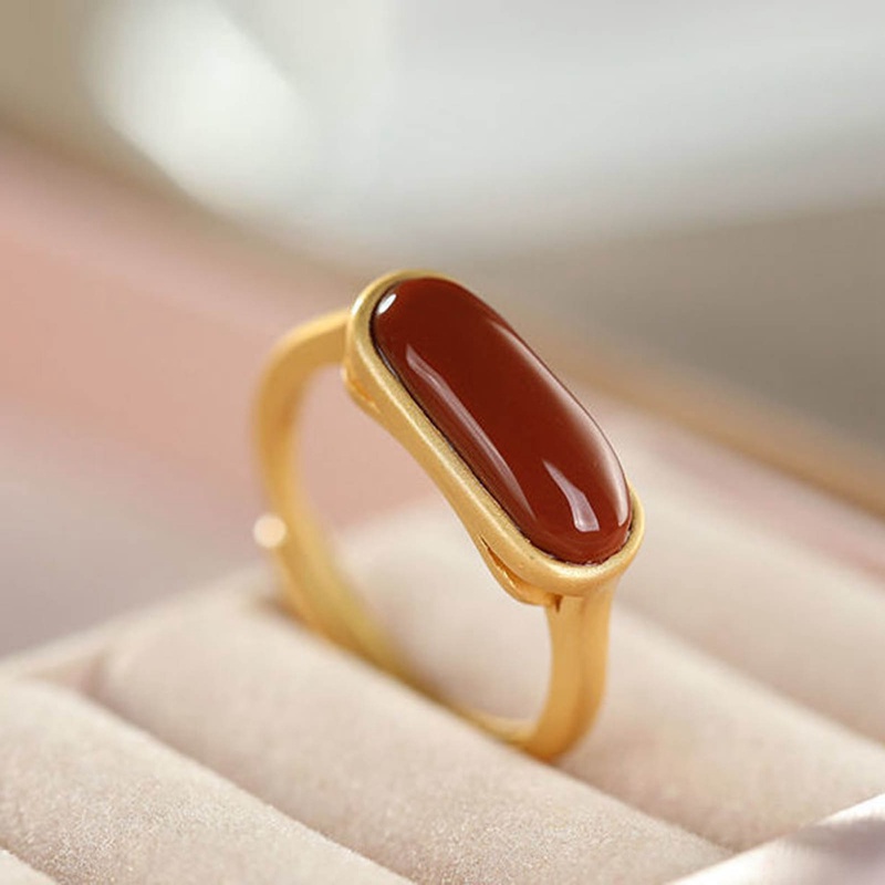 Baru Hetian Jasper Cincin Untuk Wanita Indah Cahaya Mewah Gaya Etnik Pesta Pertunangan Perhiasan Perak Dapat Disesuaikan