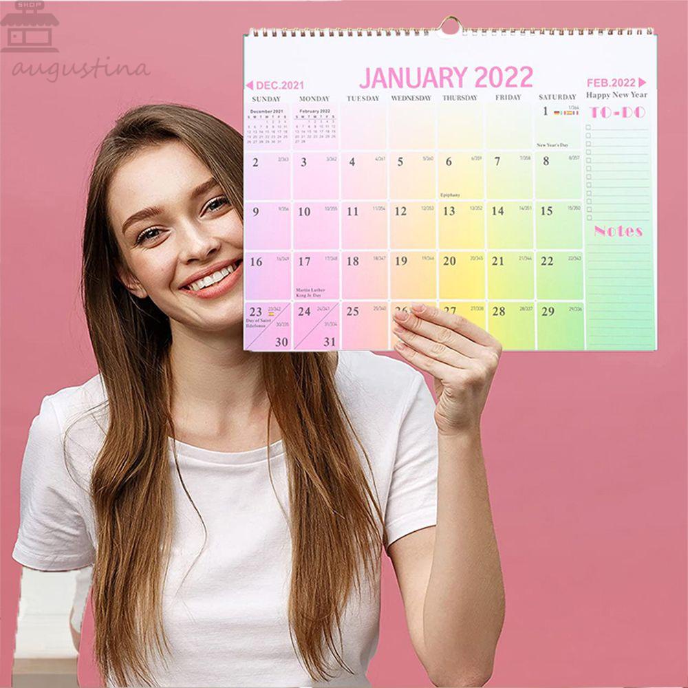 Kalender Dinding Agustina 2022kantor date Clocking Mark date New Year Planner Kalender Gantung