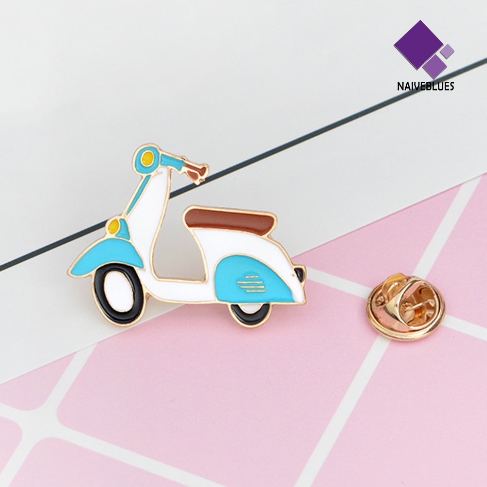 &lt; Naiveblues &gt; Kartun Motor Enamel Bros Pin Unisex Denim Ransel Lencana Perhiasan