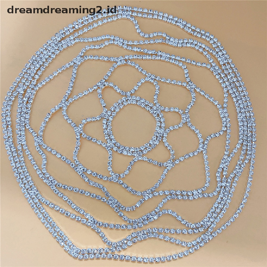(dream) 1pc Bando Kristal Tutup Kepala Berongga Berlian Imitasi Mesh Headpiece Jewelry//