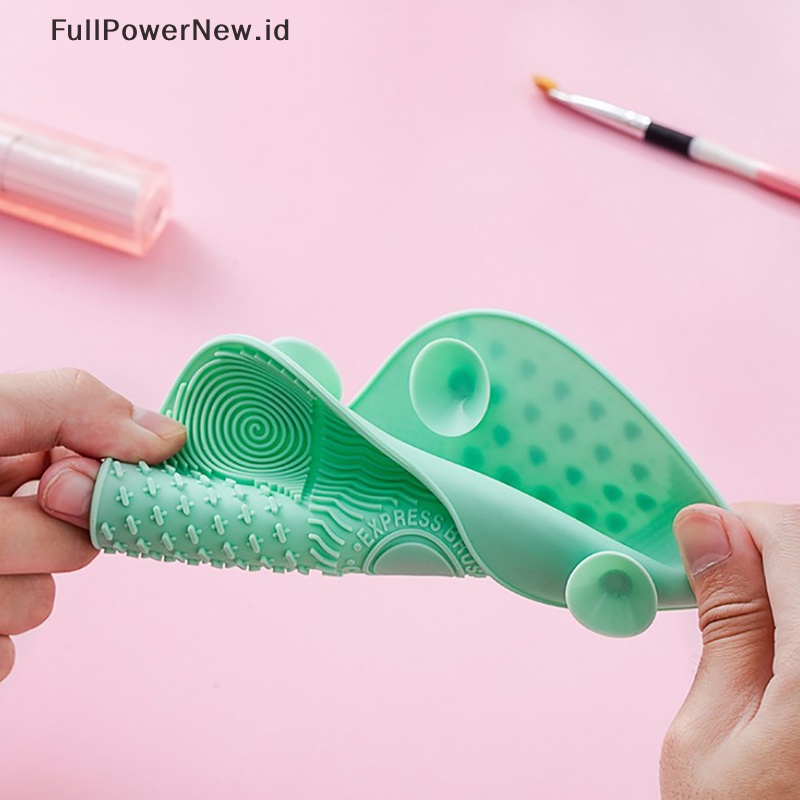 Power Silicone Makeup Brush Cleaner Scrubber Board Alas Pembersih Kosmetik Pad Cleaning ID